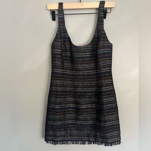 Lovers and Friends Womens Small Metallic Tweed Mini Dress